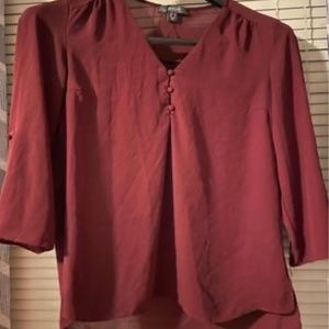 Primark: Women’s Maroon / Deep Red Blouse, Size 8